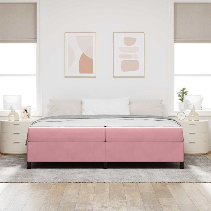 Cadru de pat cu saltea Roz 200 x 200 cm țesătură - WALTI WALTI