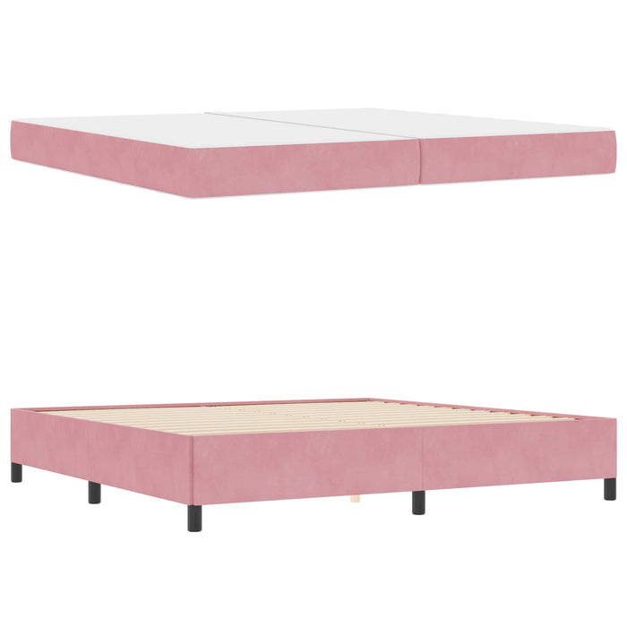 Cadru de pat cu saltea Roz 200 x 200 cm țesătură - WALTI WALTI