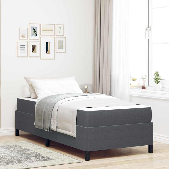 Cadru de pat cu saltea Gri închis 90 x 190 cm țesătură WALTI
