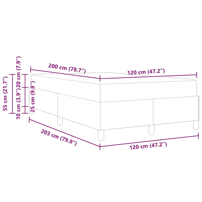 Cadru de pat Gri deschis 120 x 200 cm Țesătură de catifea - WALTI WALTI