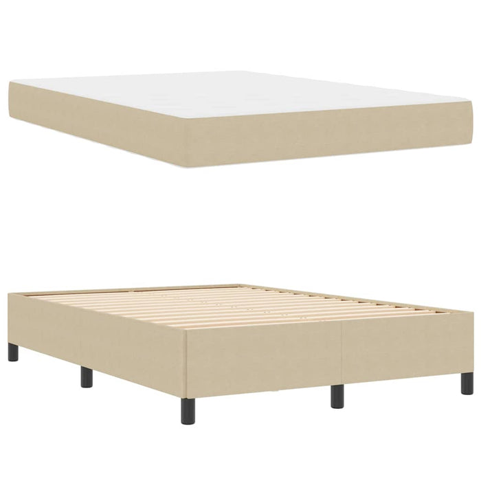Cadru de pat cu saltea Verde deschis gri 160 x 200 cm țesătură WALTI