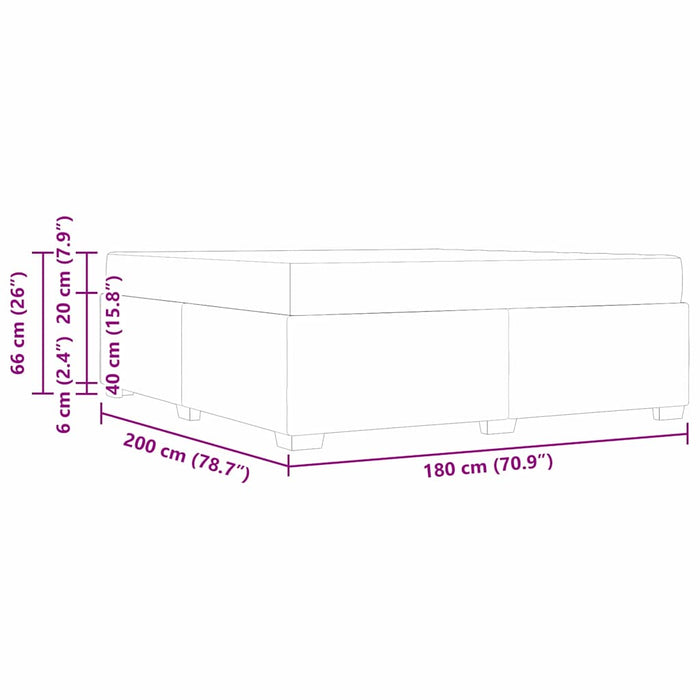 Cadru de pat Gri închis 180 x 200 cm țesătură - WALTI WALTI