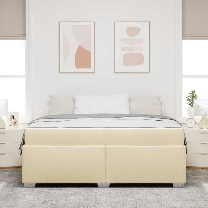 Cadru de pat Crem 180 x 200 cm țesătură - WALTI WALTI