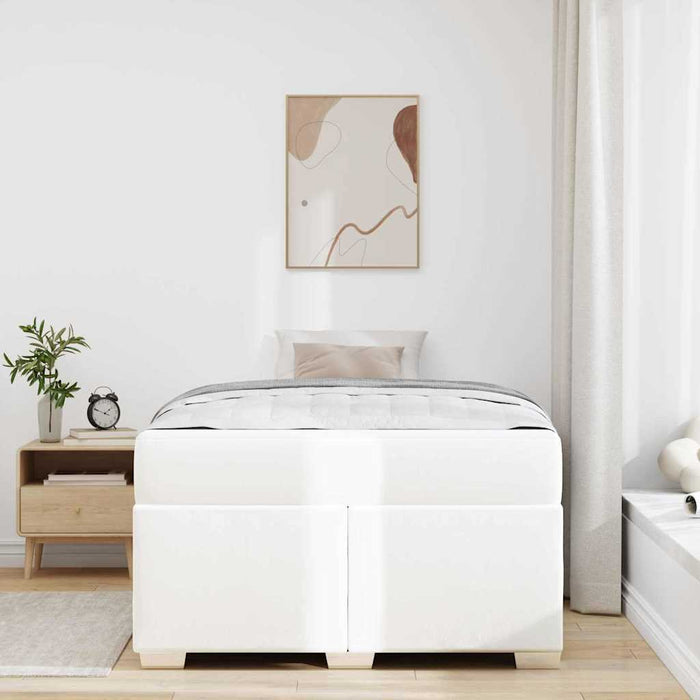 Cadru de pat Alb 120 x 190 cm Piele artificială - WALTI WALTI