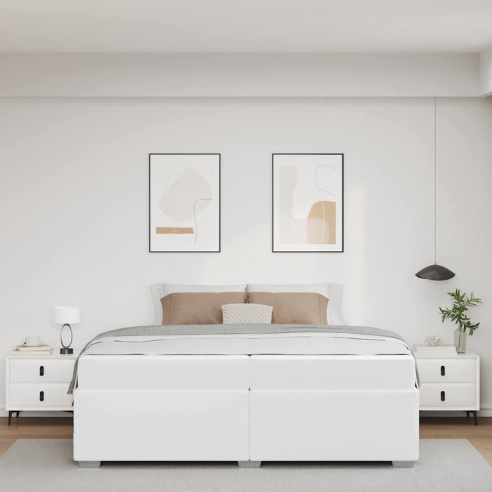 Cadru de pat Alb 200 x 200 cm Piele artificială - WALTI WALTI
