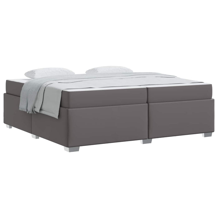 Cadru de pat cu saltea Gri 200 x 200 cm țesătură - WALTI WALTI
