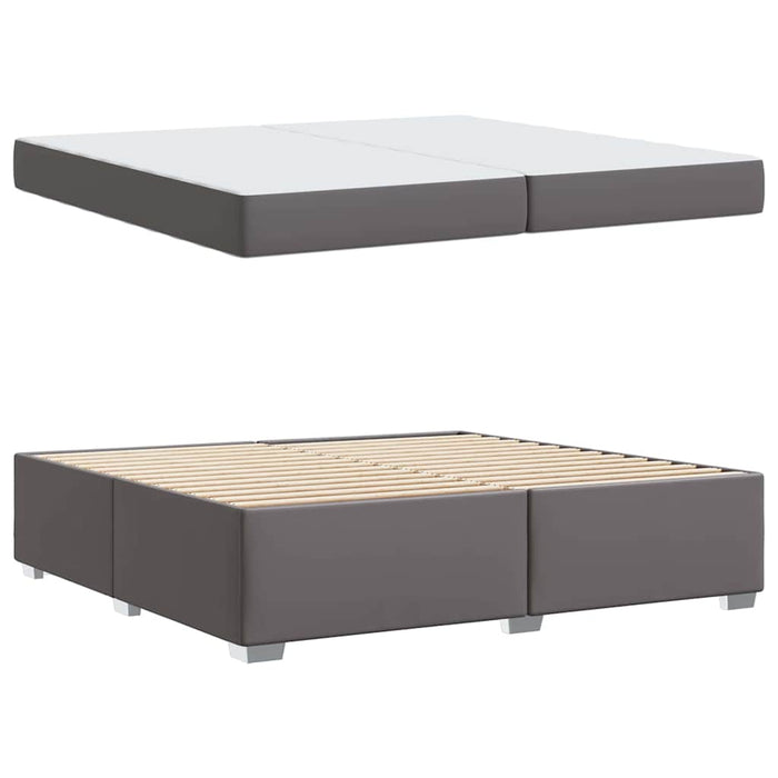 Cadru de pat cu saltea Gri 200 x 200 cm țesătură - WALTI WALTI