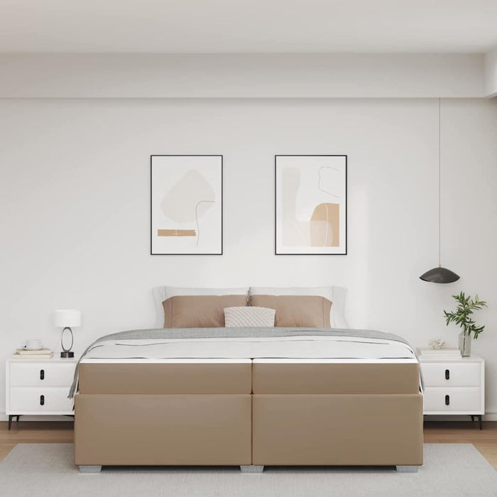 Cadru de pat cu saltea Cappuccino 200 x 200 cm țesătură WALTI