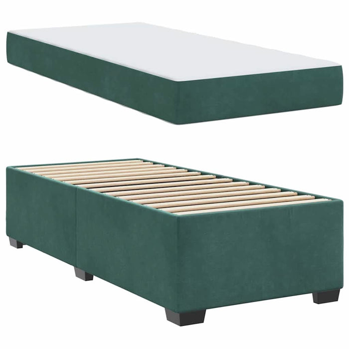 Cadru de pat cu saltea Verde închis 90 x 190 cm Catifea - WALTI WALTI