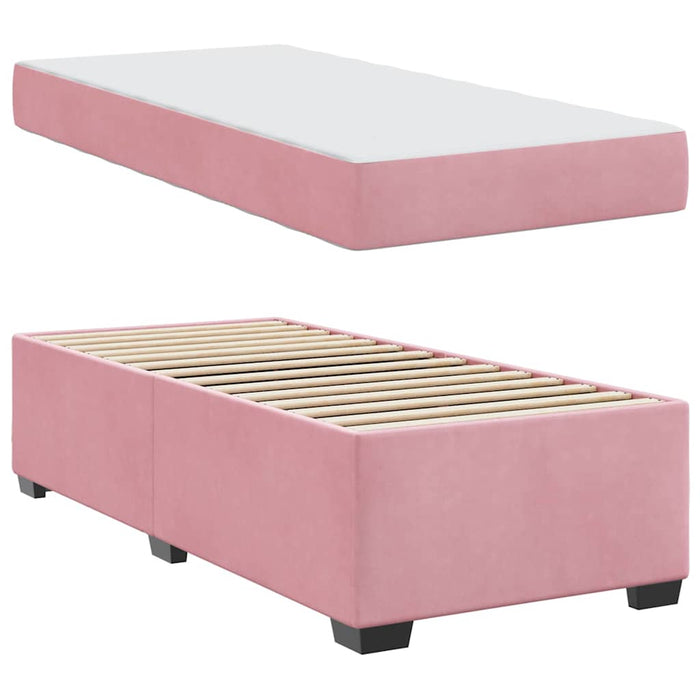 Cadru de pat cu saltea Roz 90 x 200 cm Catifea - WALTI WALTI