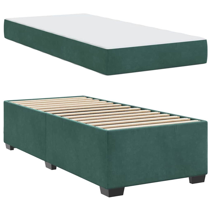 Cadru de pat cu saltea Verde închis 100 x 200 cm Catifea - WALTI WALTI