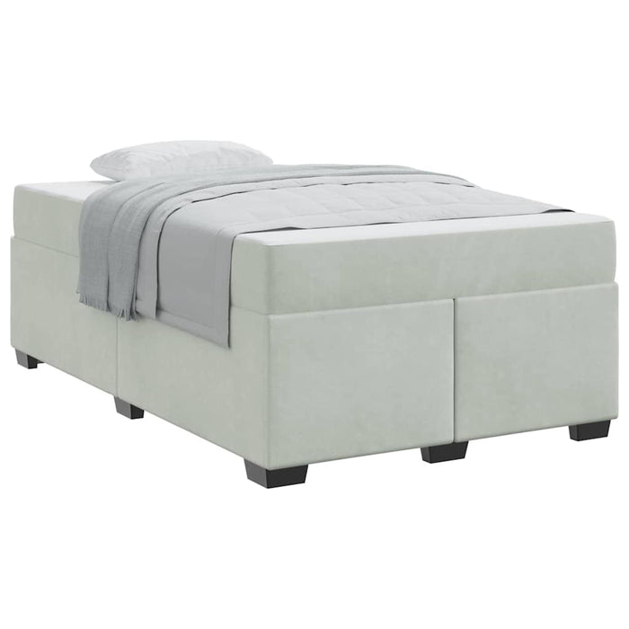 Cadru de pat cu saltea Gri deschis 120 x 190 cm Catifea - WALTI WALTI