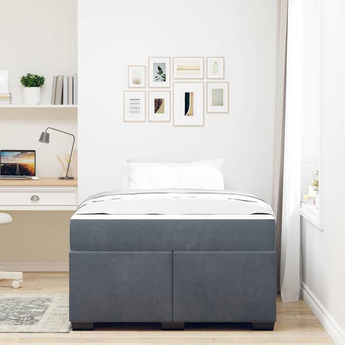 Cadru de pat cu saltea Gri închis 120 x 190 cm Catifea - WALTI WALTI