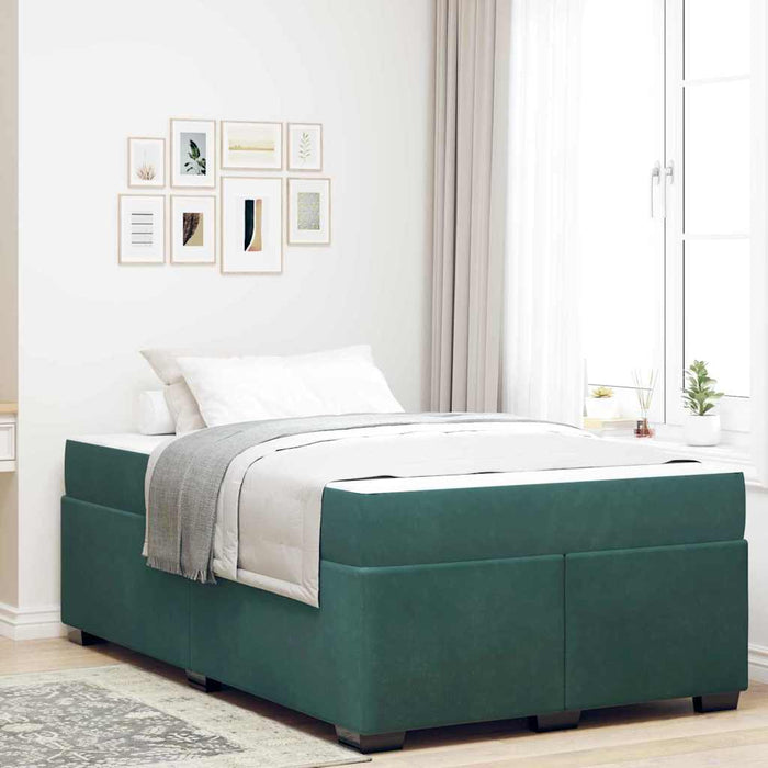 Cadru de pat cu saltea Verde închis 120 x 190 cm Catifea - WALTI WALTI