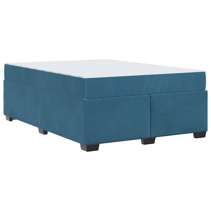 Cadru de pat cu saltea Albastru închis 140 x 200 cm Catifea - WALTI WALTI