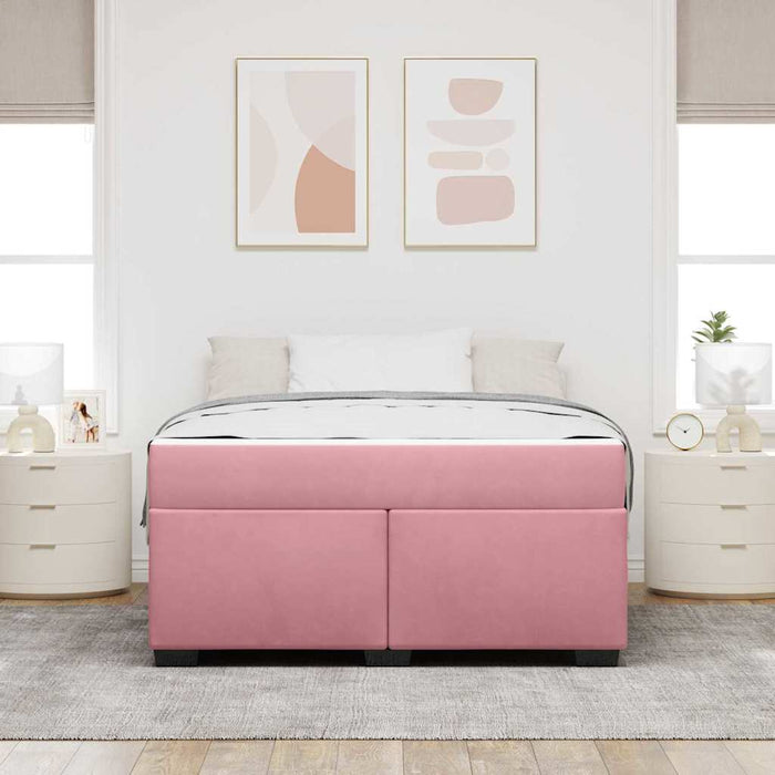 Cadru de pat cu saltea cu saltea Roz 140 x 200 cm Catifea - WALTI WALTI