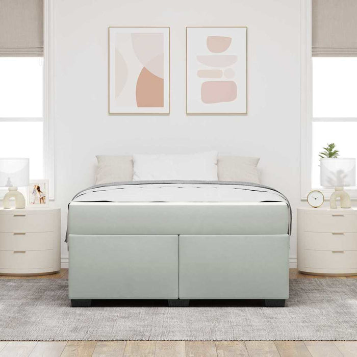 Cadru de pat cu saltea Gri deschis 160 x 200 cm Catifea - WALTI WALTI