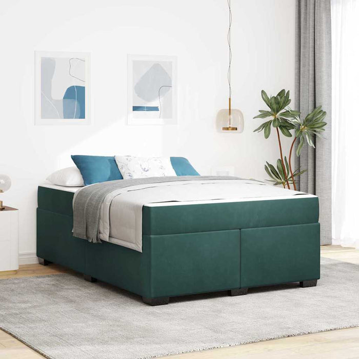 Cadru de pat cu saltea Verde închis 160 x 200 cm Catifea - WALTI WALTI