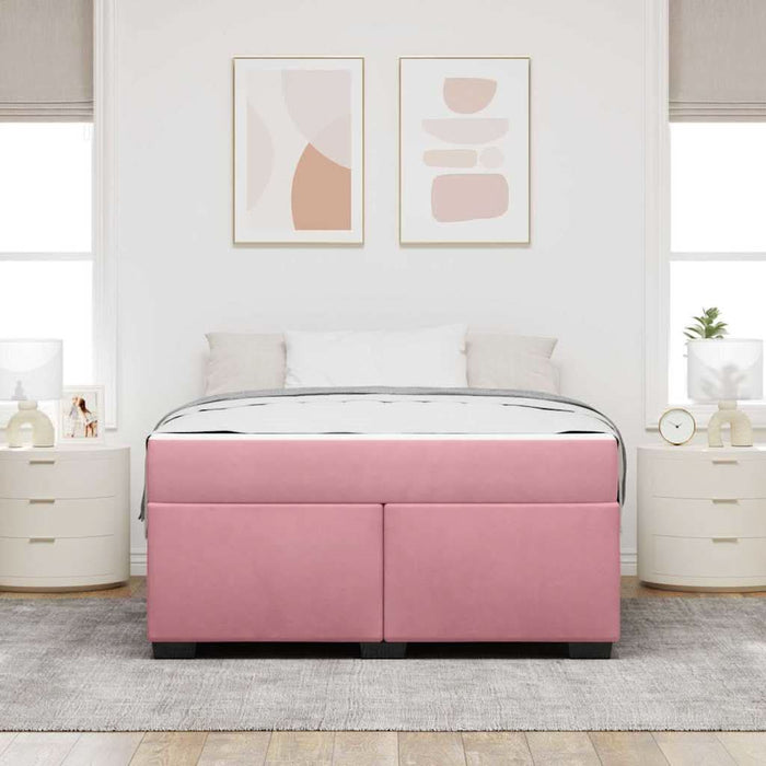 Cadru de pat cu saltea cu saltea Roz 160 x 200 cm Catifea - WALTI WALTI