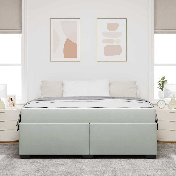 Cadru de pat cu saltea Gri deschis 180 x 200 cm Catifea - WALTI WALTI