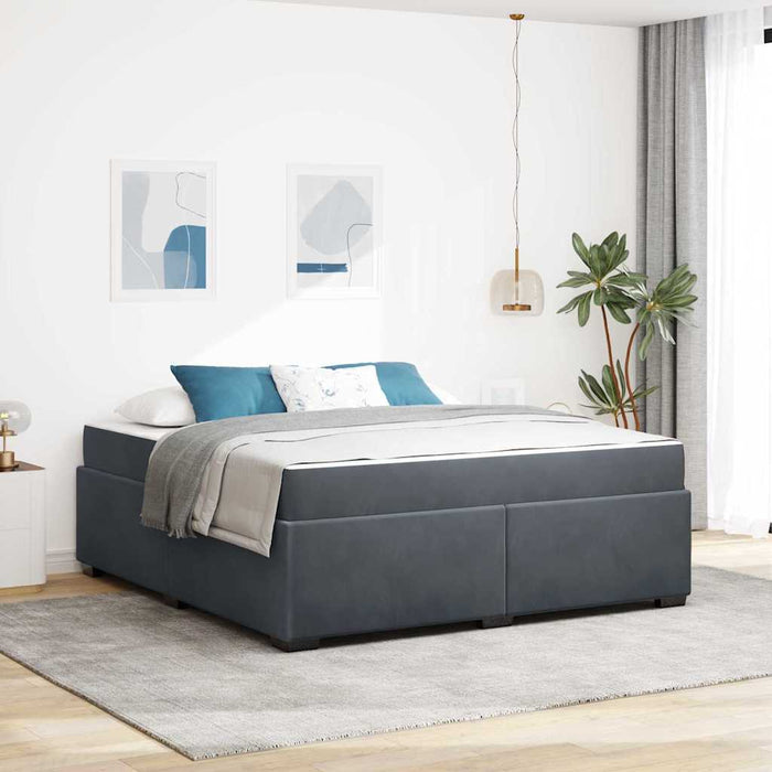 Cadru de pat cu saltea Gri închis 180 x 200 cm Catifea - WALTI WALTI