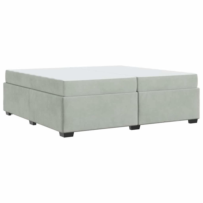 Cadru de pat cu saltea Gri deschis 200 x 200 cm Catifea - WALTI WALTI