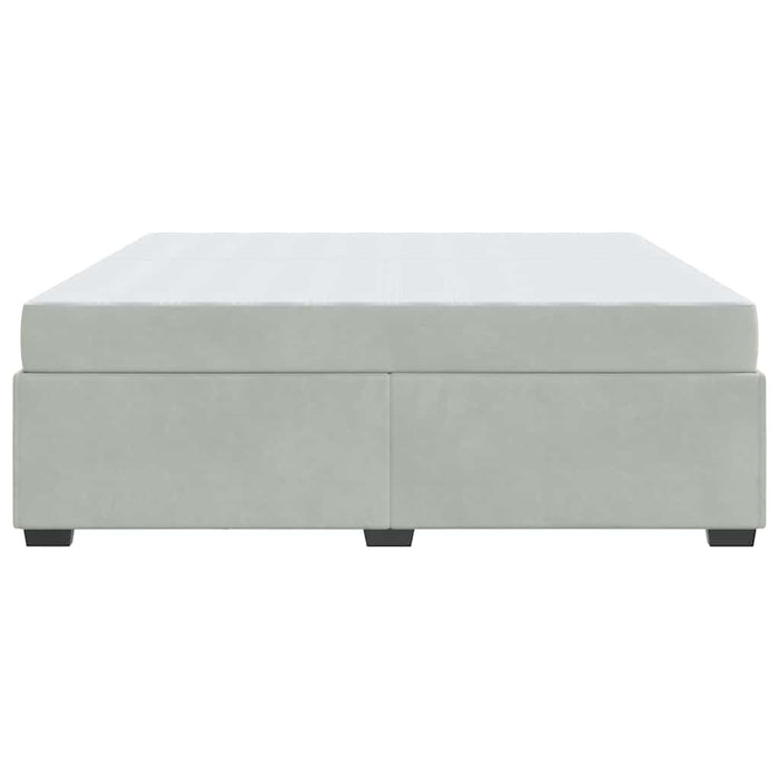 Cadru de pat cu saltea Gri deschis 200 x 200 cm Catifea - WALTI WALTI