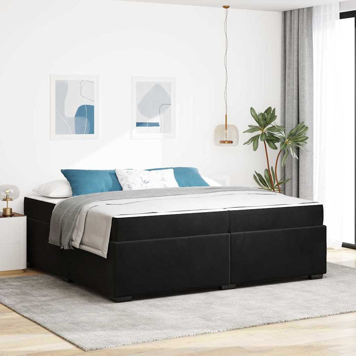 Cadru de pat cu saltea Negru 200 x 200 cm Catifea - WALTI WALTI