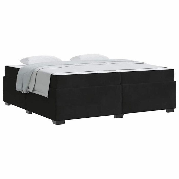 Cadru de pat cu saltea Negru 200 x 200 cm Catifea - WALTI WALTI