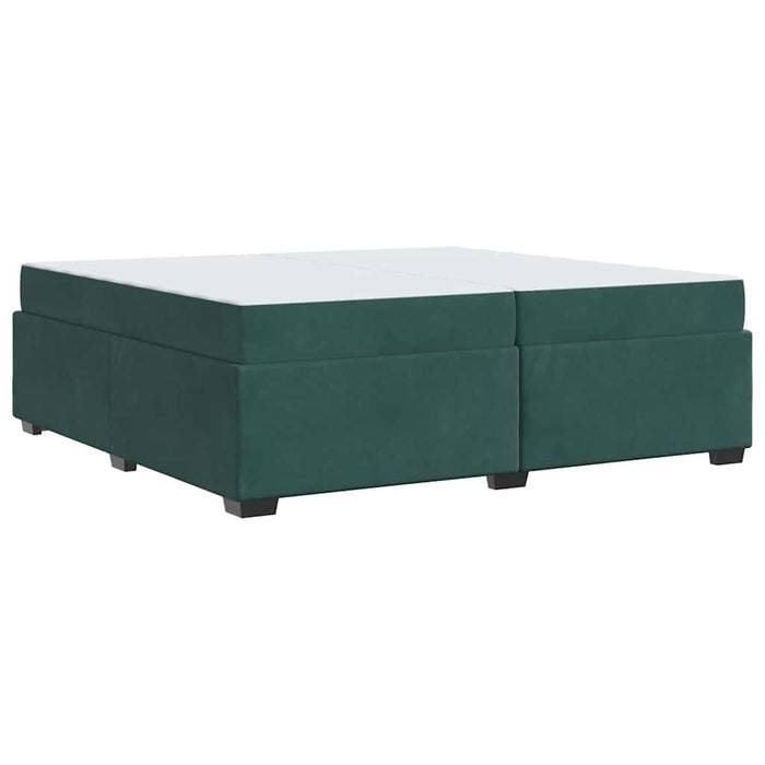 Cadru de pat cu saltea Verde închis 200 x 200 cm Catifea - WALTI WALTI