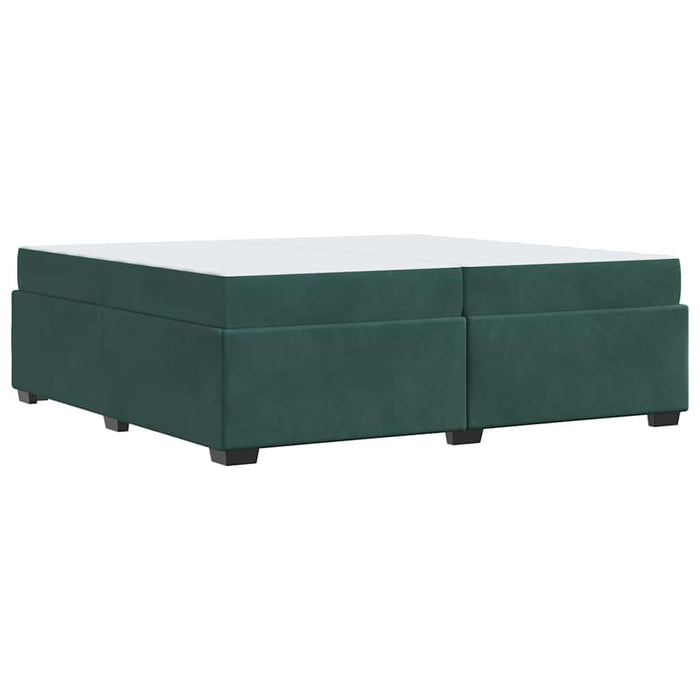 Cadru de pat cu saltea Verde închis 200 x 200 cm Catifea - WALTI WALTI