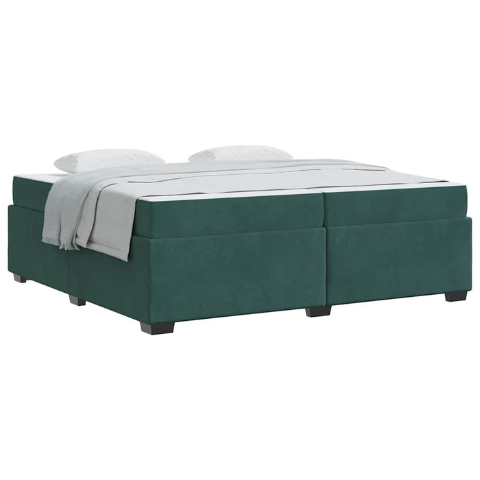 Cadru de pat cu saltea Verde închis 200 x 200 cm Catifea - WALTI WALTI