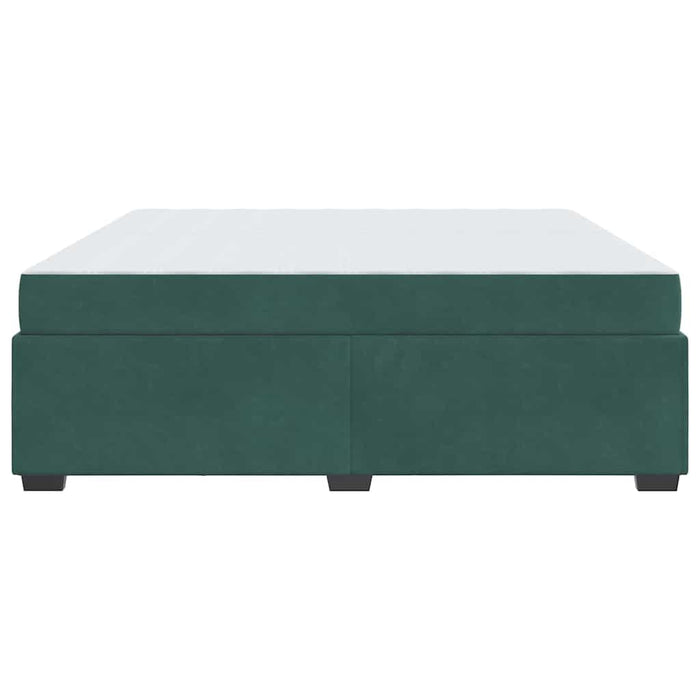 Cadru de pat cu saltea Verde închis 200 x 200 cm Catifea - WALTI WALTI