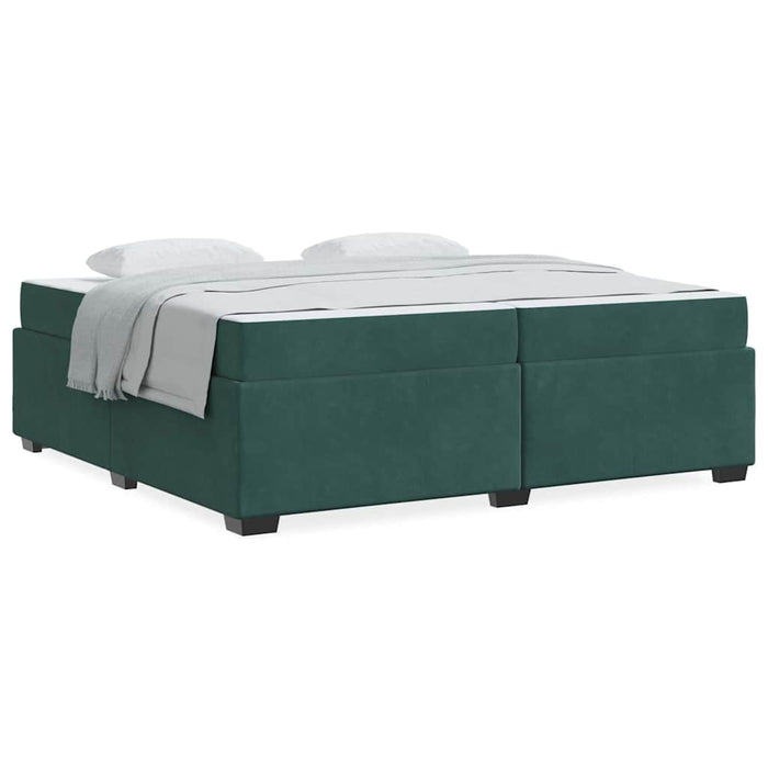 Cadru de pat cu saltea Verde închis 200 x 200 cm Catifea - WALTI WALTI