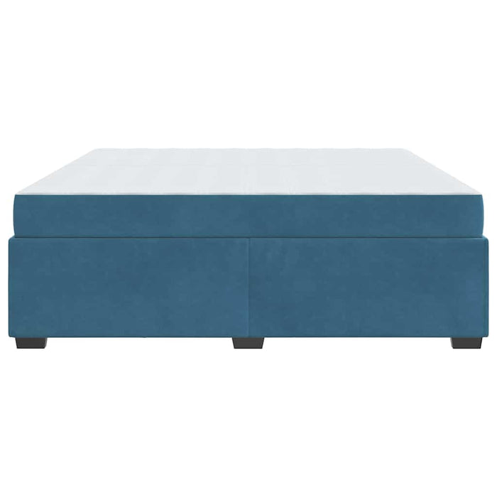Cadru de pat cu saltea Albastru închis 200 x 200 cm țesătură - WALTI WALTI