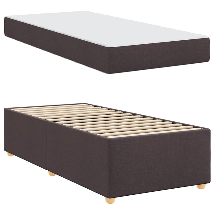 Cadru de pat cu saltea Maro închis 90 x 200 cm țesătură - WALTI WALTI