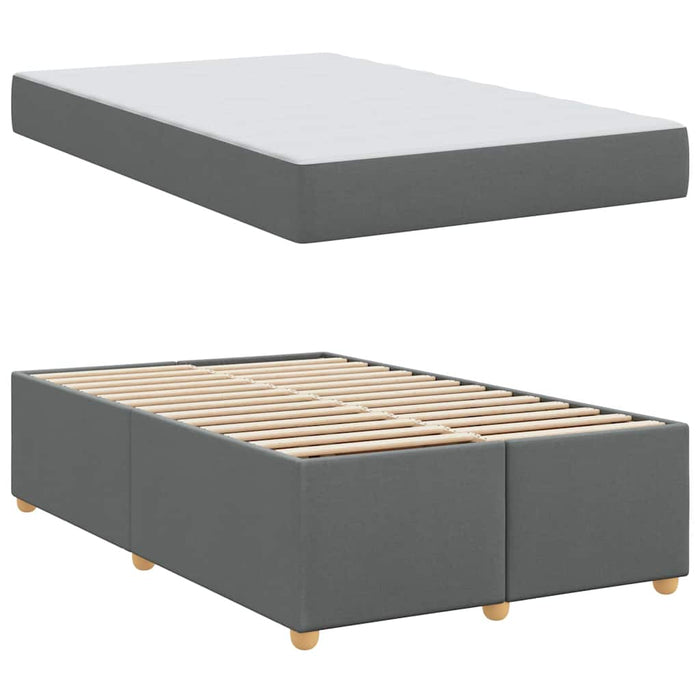Cadru de pat cu saltea Gri închis 120 x 200 cm țesătură - WALTI WALTI