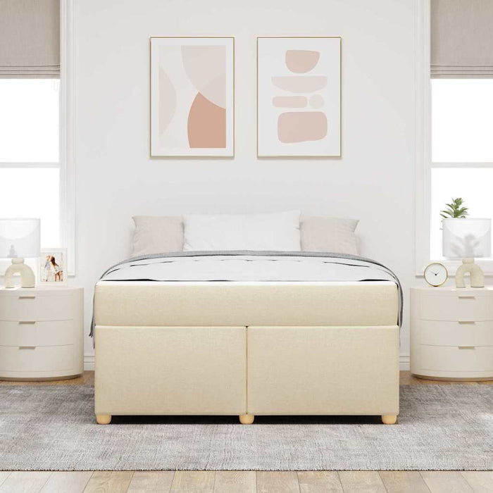 Cadru de pat cu saltea Crem 140 x 200 cm țesătură - WALTI WALTI