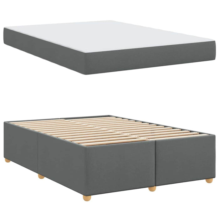 Cadru de pat cu saltea Gri închis 160 x 200 cm țesătură - WALTI WALTI