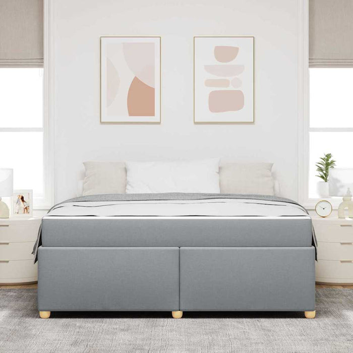 Cadru de pat cu saltea Gri deschis 180 x 200 cm țesătură - WALTI WALTI