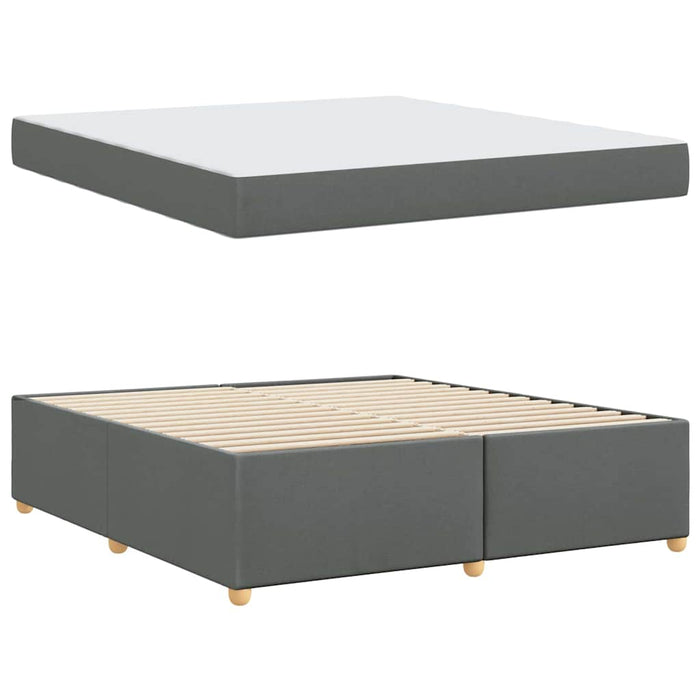 Cadru de pat cu saltea Gri închis 180 x 200 cm țesătură - WALTI WALTI