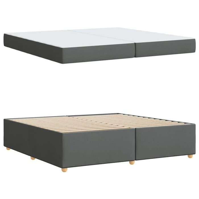Cadru de pat cu saltea Gri închis 200 x 200 cm țesătură - WALTI WALTI