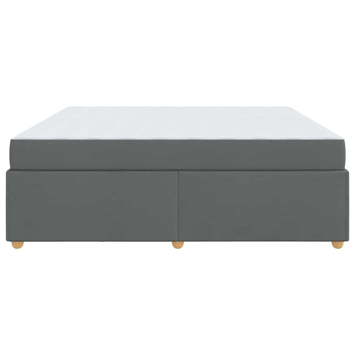 Cadru de pat cu saltea Gri închis 200 x 200 cm țesătură - WALTI WALTI