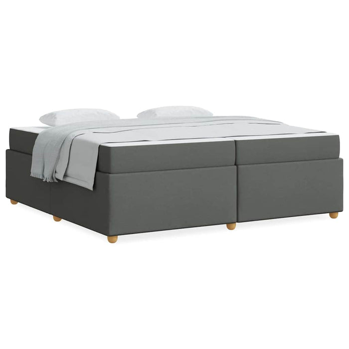 Cadru de pat cu saltea Gri închis 200 x 200 cm țesătură - WALTI WALTI