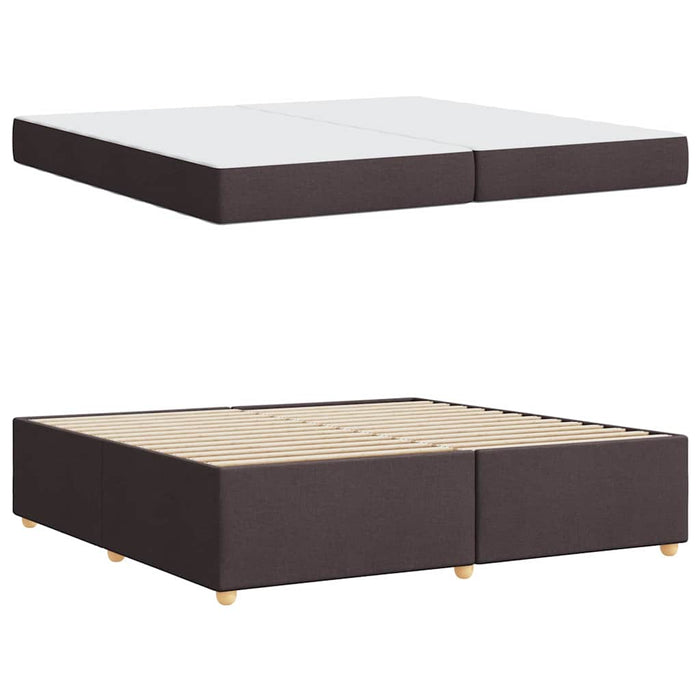 Cadru de pat cu saltea Maro închis 200 x 200 cm țesătură - WALTI WALTI