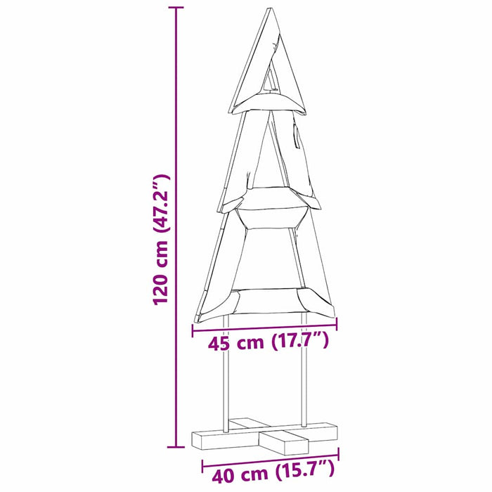 Brad de Crăciun cu suport Maro 120 cm Lemn masiv de tec - WALTI WALTI