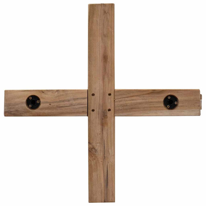 Brad de Crăciun cu suport Maro 150 cm Lemn masiv de tec - WALTI WALTI