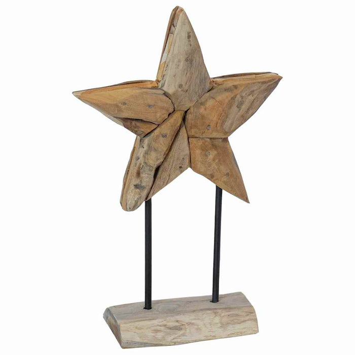 Steaua de Crăciun Maro 31 x 15 x 46 cm Lemn solid de tec - WALTI WALTI