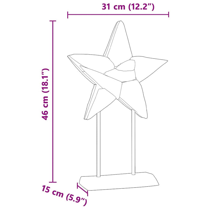 Steaua de Crăciun Maro 31 x 15 x 46 cm Lemn solid de tec - WALTI WALTI