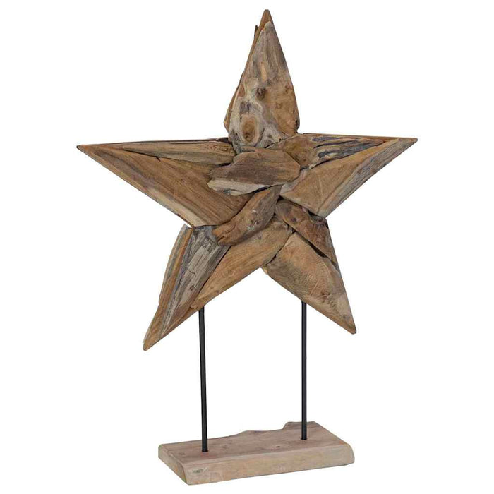 Steaua de Crăciun Maro 59,5 x 18 x 74 cm Lemn solid de tec - WALTI WALTI